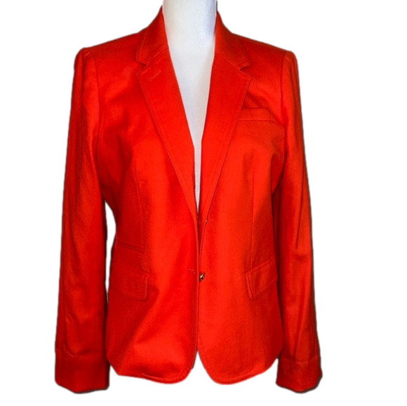 J. Crew Jackets & Blazers - J. Crew Schoolboy Orange Wool Blazer Size 12